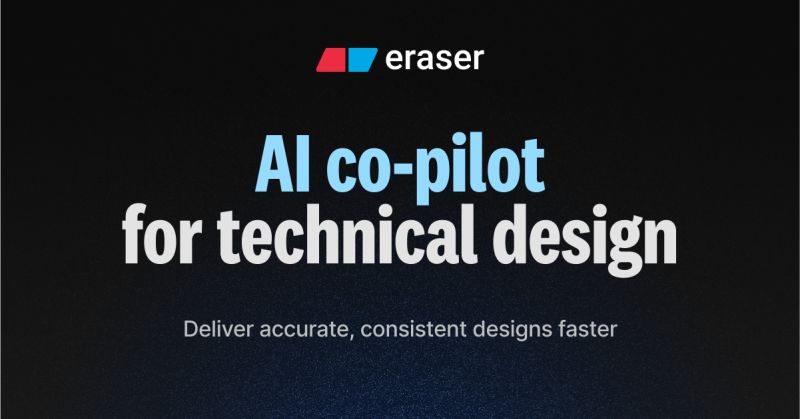 Eraser brand banner reading AI co-pilot for technical design on a dark background