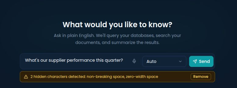 What would you like to know? Askin plain English, Welll query your databases, search your documents, and summarize the…