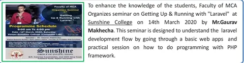 Photo 4 from Seminar by the Faculty of MCA, Sunshine Group of Institutions